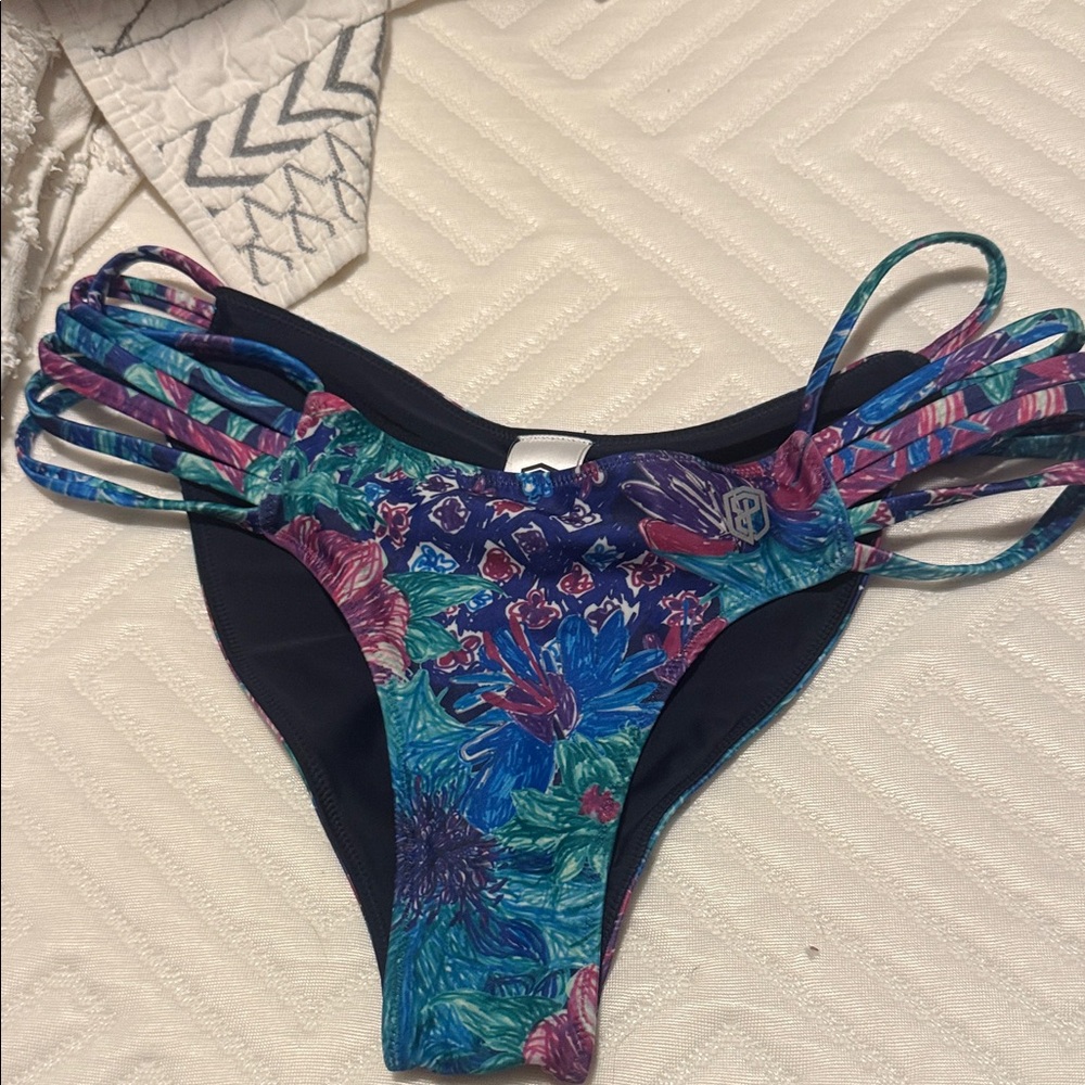 Born Primitive Blue and Purple Floral Bikini Bottom